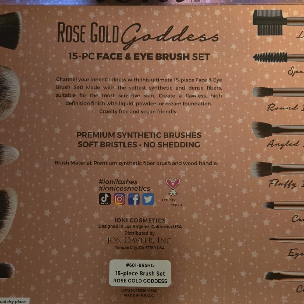 IONI London Rose Gold Goddess Brush Collection, NWOT. - Picture 5 of 7